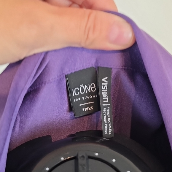 Icône par Simons Purple Wrap Shirt Dress Long Sleeve Tie Waist XS - Picture 6 of 10